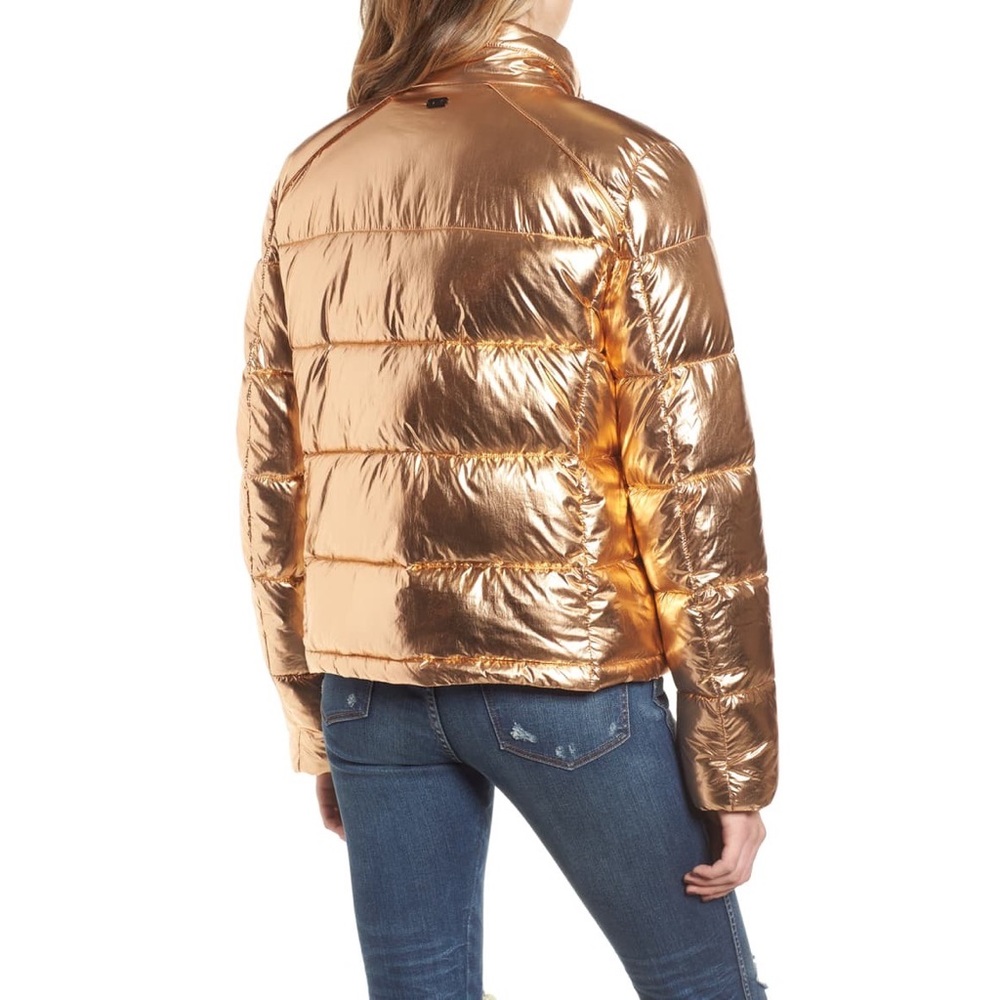 NWT Size M Marc New York Metallic Puffer Coat - Picture 2 of 8